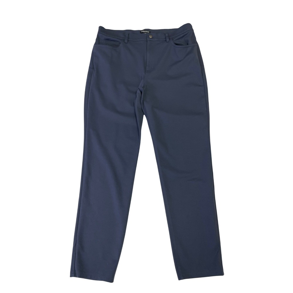 Eileen Fisher Navy Blue Tencel Lyocell Blend Slim Straight Pants Size Large